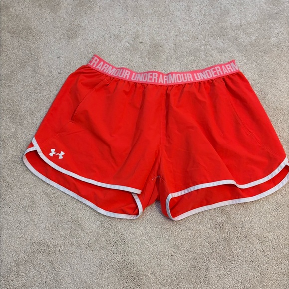 Under Armour Pants - Under Armour Women's Orange Athletic Shorts